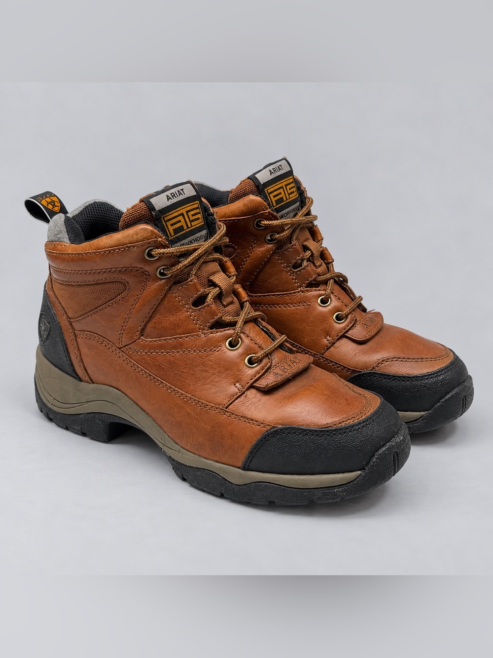 Ariat ATS Leather Lace Up Ankle Boots Size 7 Rugged Hiking Work Utility Boots